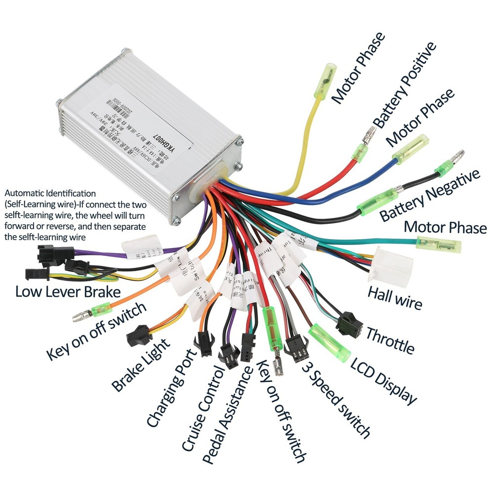 36V 48V Universal Brushless Motor Controller for Electric Bike Scooter E-bike US