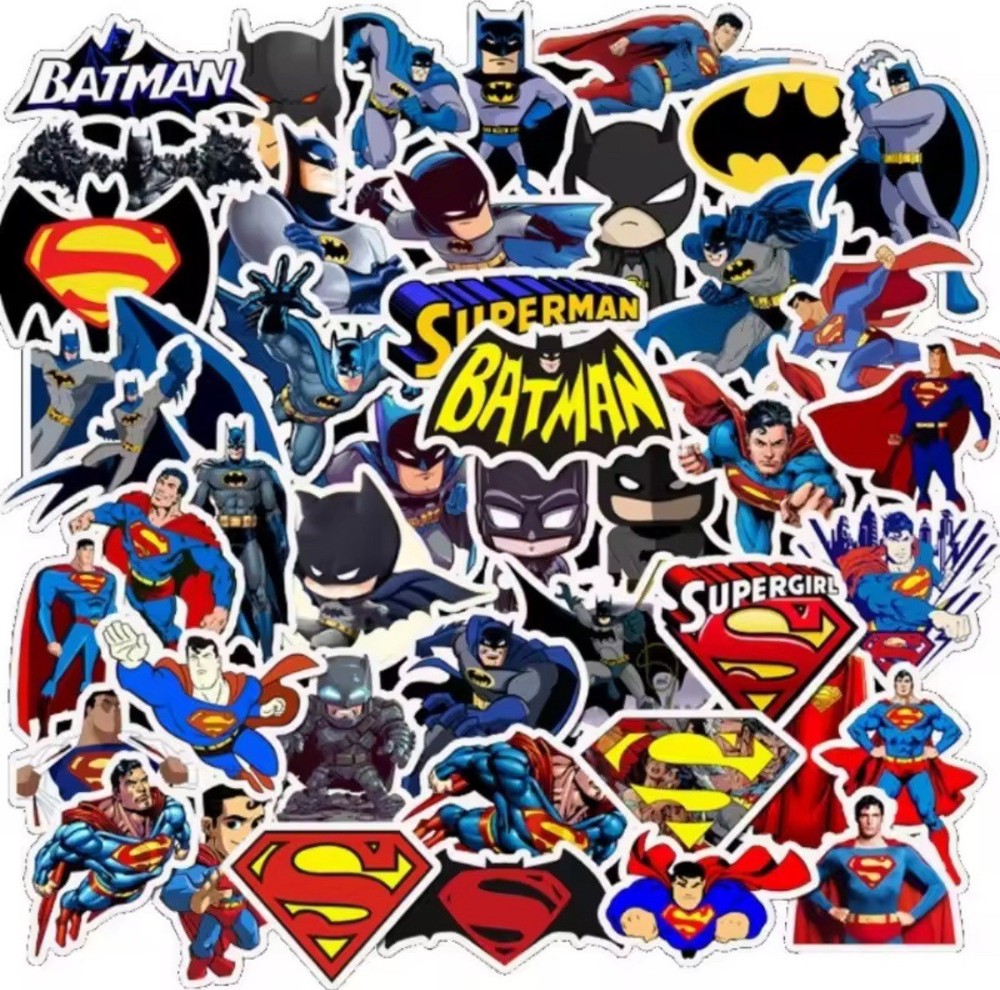 25 Piece Mix Lot 2” DC Batman & Superman Stickers Free Shipping