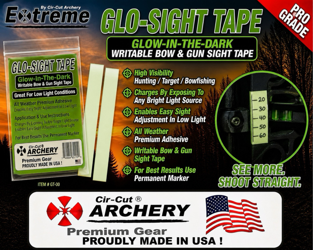 Bow Gun Sight GLOW IN THE DARK Tape Archery 2 PCS See Marking In Dark SEE MORE
