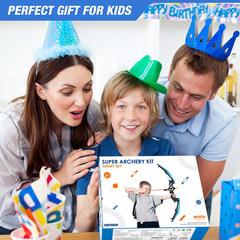 2 Pack Bow and Arrow for Kids, LED Light up Archery Set with 24 Suction Cup Arro