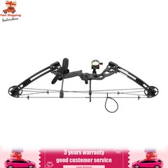 Compound Bow Kit with 12 Arrows Right Hand Archery Hunting Set Black 30-55lbs