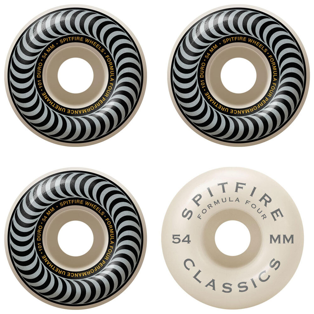 Spitfire Skateboard Wheels F4 Classics 101A Silver/White 54mm