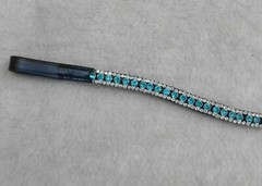New 3 Row Clear Crystal Leather BrowBand For Bridle All Size With Free Shipping.