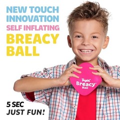 Self Inflating Playground Ball 5″, Neon Pink Breacy Ball, Self Inflating Boun…