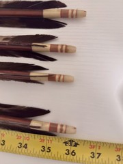 Japanese Samurai Kari-Ebira Quiver, Rare Vintage Yazutsu, & 4 Bamboo Arrows Set