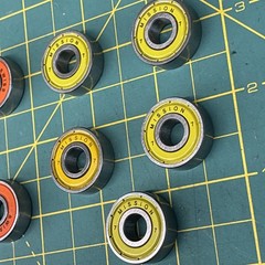 Mission Bearings [ 11 Swiss Orange + 5 Yellow ABEC 7 + 8 Axles ] Roller Hockey