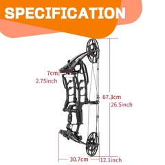Compound Bow Adjustable 40-65lbs 320fps Hunting Fishing Target Shooting Adults