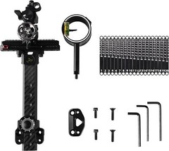 Compound Bow Sight 1Pin Carbon 0.019″ 4X 6X 8X Lens Micro Fiber Adjustable Hunt