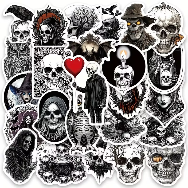 50 Pack of Cool Gothic Stickers for Laptop/Water Bottle/Phone Case/iPad/Kindle
