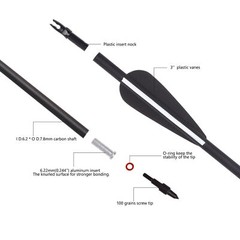 Archery Hunting Carbon Arrows for Recurve Compound Bow Target Practice Outdoor
