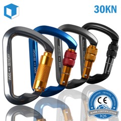 30KN Aluminium Climbing Carabiner Auto Locking/ Screw D-Ring Hook Climbing Gear