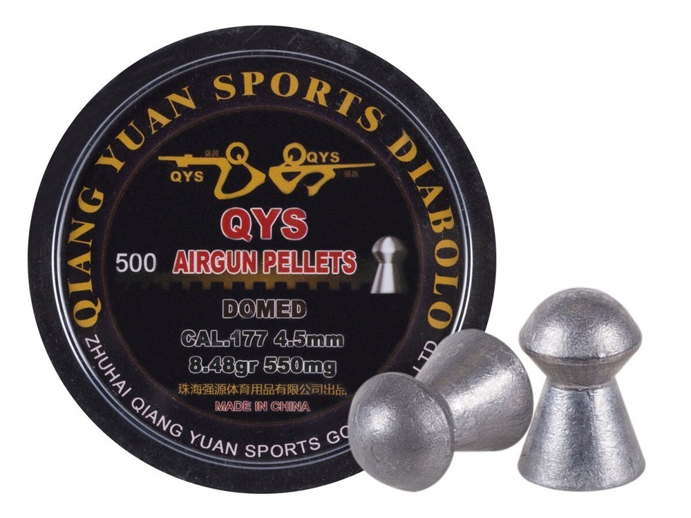 QYS ELITE Premium 500 Count DOMED 4.5mm .177 Caliber Airgun Pellets