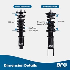 BFO Coilovers Height Adj. Struts For Civic 92-00 EG EJ EH Integra 94-01