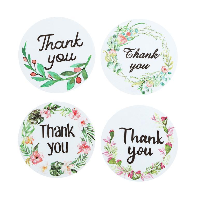 500 Self Adhesive 1.5″ Round Floral Thank You STICKERS Labels DIY Crafts Favors
