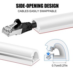 Self-Adhesive Cable Hider, Flexible Wire Cover Cable Raceway for Wires, Wall …