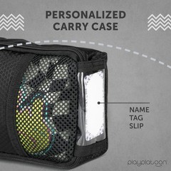 Cornhole Bag Carrying Case 4-Pack Mesh Window Name Tag Slot Zippered Top Handle