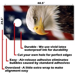 Bald Eagle Flag Cornhole Wraps Stickers Cornhole Skins Cornhole Wraps for Boards