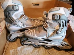 Spark 84 W Rollerblades Size 9 Silver/Blue New With Tags In Box