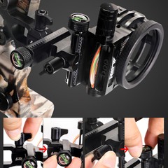 Compound Bow Sight 5 Pin Micro Adjustable 0.019″ Archery Hunting Target RH LH US