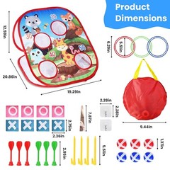 Bean Bag Toss Game Toy Outdoor Toss Game Family Party Supplies for Kids Toddlers
