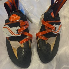 La Sportiva Solution P3 Climbing Shoes Black White Orange Orange Black