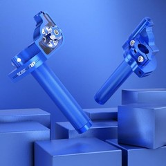 Throttle Grip Throttle Cable Motorcycle 22mm Universal CNC Aluminum Blue