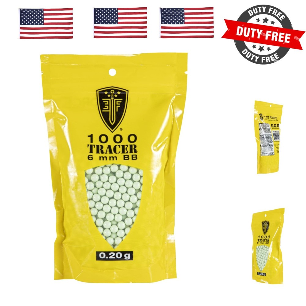 Tracer BBS Glow-in-The-Dark 6mm Airsoft BBS Ammo, 1000 Count