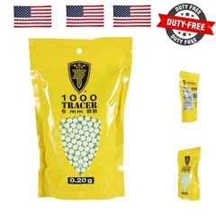 Tracer BBS Glow-in-The-Dark 6mm Airsoft BBS Ammo, 1000 Count