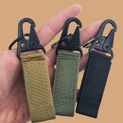 2PCS Tactical Nylon Webbing Buckle Carabiner Molle Belt Clip Key Ring Holder
