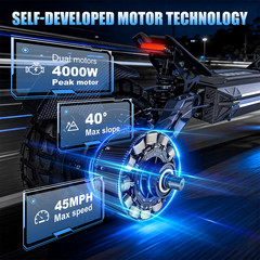 2400W Electric Scooter for Adults 43Miles 40MPH 11»Off-Road Fast E-Scooter