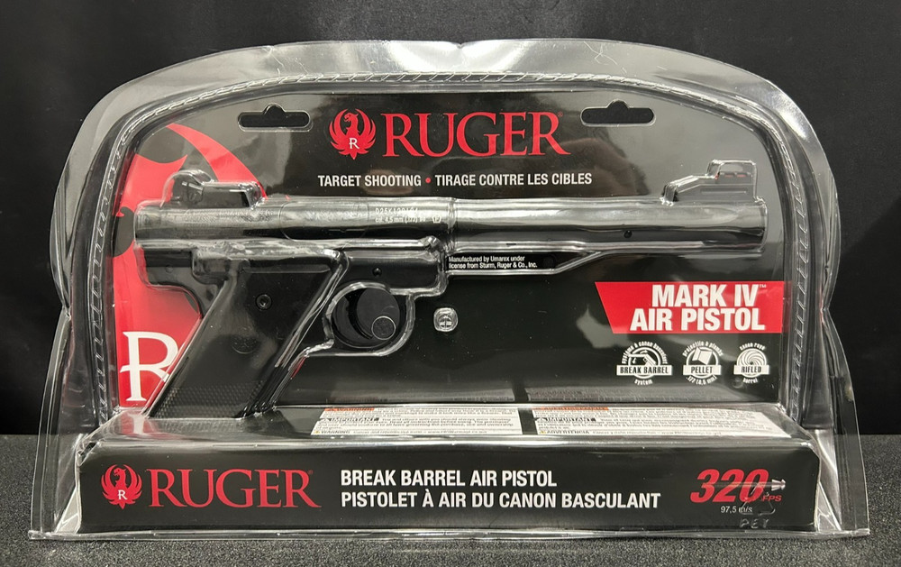 Umarex Ruger Mark IV .177 Pellet Break-Barrel Air Pistol, 320 FPS – 2244245