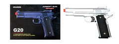 UKARMS G20S Metal Spring Airsoft Pistol – Silver (320 FPS)