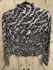 hobby horse animal print and sequins limited edition zip up jacket size medium