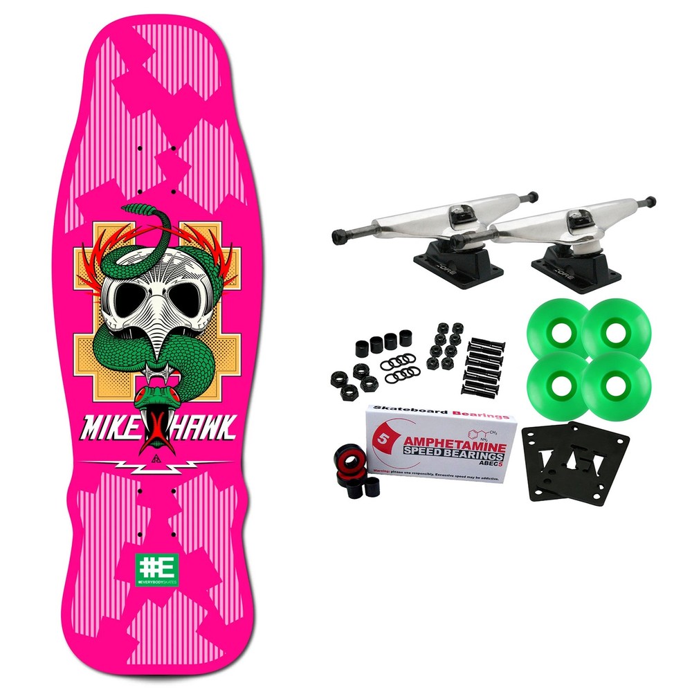 Everybody Skates Skateboard Complete Mike Hawk Standard Pink 10″ x 32″
