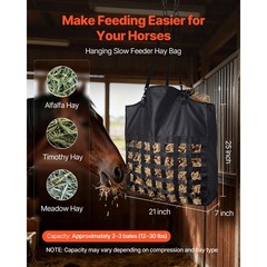 Uimoso Durable Slow Feed Hay Bag for Horses, 21.65 x7.28x 25.2 in, 1.81 in Holes