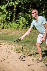 Gold & Silver Powder-Coated Horseshoe Game Set – Perfect for Backyard Gatherings