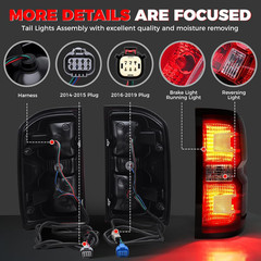 Tail Light Assembly Compatible with 204 205 206-209 Chevy Silverado 500 2500HD 3