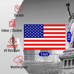 3PC Reflective American Flag Sticker – 5×3 Inches – Multicolor