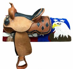 American Pride Bald Eagle New Zealand Wool Western Saddle Blanket Pad 34″ x 38″