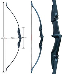30/40Lbs 57Inch Takedown Recurve Bow Archery Right Left Hand F Beginner Hunting