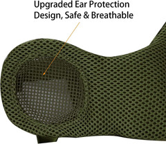 Foldable Airsoft Mesh Mask, Nylon Half Face Mesh Masks with Ear Cover Protection