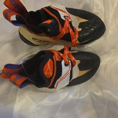 La Sportiva Solution P3 Climbing Shoes Black White Orange Orange Black