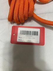 Durable 32FT (10 M) Outdoor Rope – 10mm Polyester Orange- 2 locking Carabiners