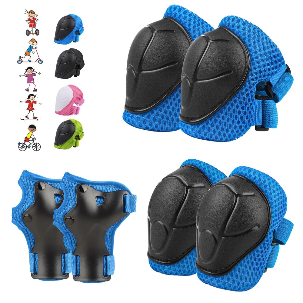 6PCS Kids Protective Gear Set, Knee Pads for Kids 3-10 Years Old, Toddler Elb…