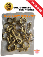3 1/4″ Solid Brass snap/clasp with 3/4″ round swivel eye. repair lead rope,reins