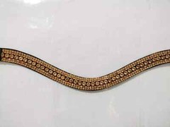 Leather Designer Clear Crystal Stylish Golden Chain Browband For Horse Bridle.