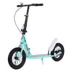 Foldable Commuter Kick Scooter For Adults Teens w/ 12″ Large Air Rubber Tires👍