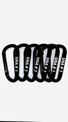 Pack of 6 pcs 3″ Aluminum Carabiner Spring Belt Clip Key Chain D Shape Black