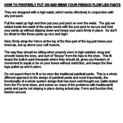 PBRack Flow Leg Paintball Pants Black Medium NO LONGER IN PRODUCTION **NEW**