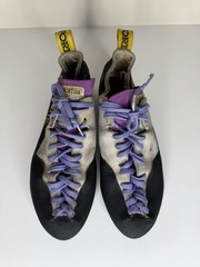 Vintage La Sportiva Rock Climbing Shoes Women’s 41.5 Gray Purple Lace Up Italy